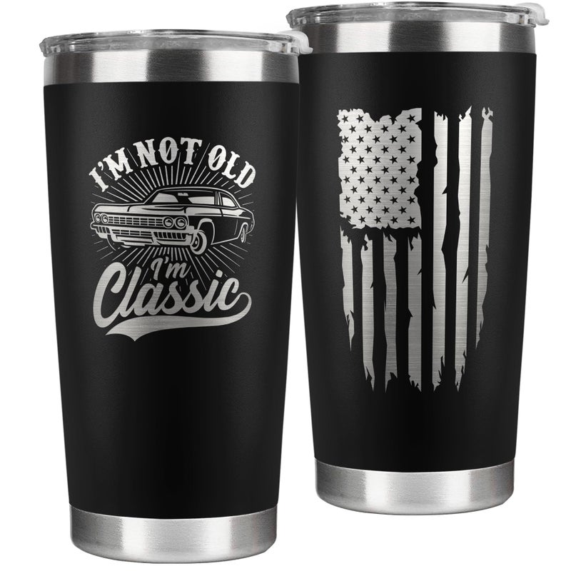 TEEBIM Gifts for Men - Birthday Gifts for Men - Birthday Gift for Grandpa, Him, Dad, Husband, Uncle - Fathers Day Gift - 40th, 50th, 60th, 70th Mens Present Ideas - 20 Oz Stainless Steel Tumbler - Image 1